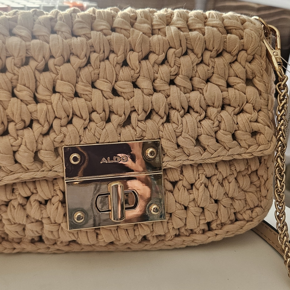 Aldo Tan Woven "Crochetta"  Crossbody Bag